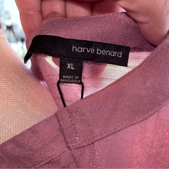 HARVE BERNARD Mauve Rayon 3/4 Sleeve Button up Shirt-XL - Picture 13 of 13